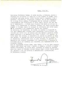 La lettera di De Filippo a Carpi